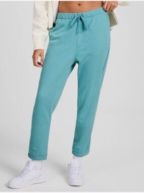 Champion High-Rise‎ Cropped French Terry Sweatpants Teal Blue Women’s Large